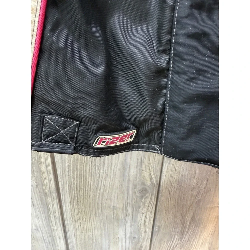 Castle Rizer Womens XL Motorcycle Jacket Black Pink Racing Textile Padded Liner